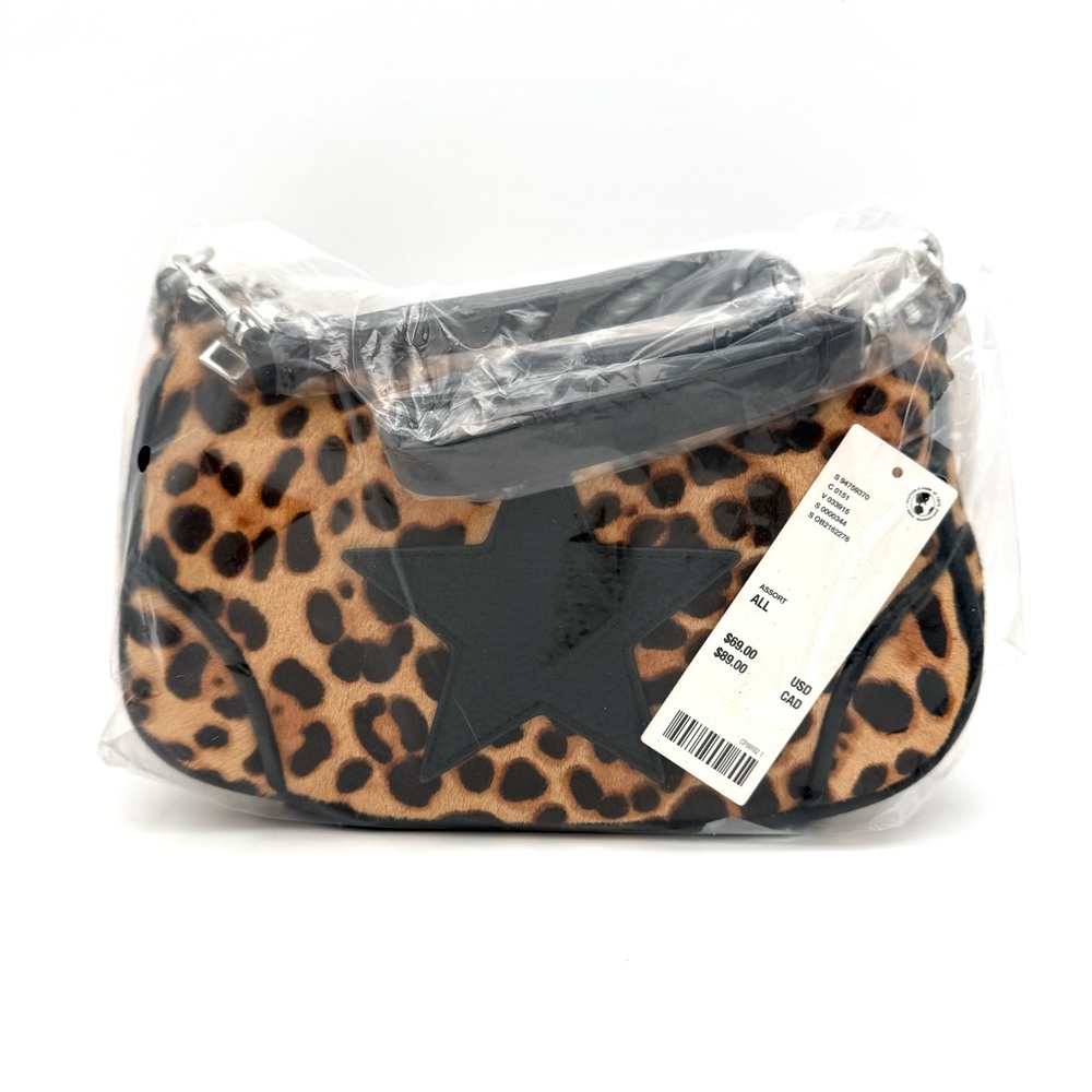 NWT New Silence + Noise Daphne Cheetah Print Bag Shoulder Star Purse Handbag - Picture 5 of 6
